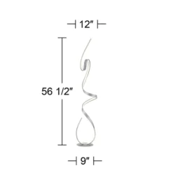 Possini Euro Design Avante Modern 56 1/2" Tall Standing Floor Lamp Light Ribbon Column LED Foot Switch Silver Metal Brushed Nickel Finish Living Room -Possini Euro Design GUEST 00343af9 092f 4d76 a11d 945bf48e6314