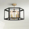 Possini Euro Design Beni Industrial Modern Farmhouse Ceiling Light Semi Flush Mount Fixture 20" Wide Antique Bronze Gold 6-Light For Bedroom Kitchen -Possini Euro Design GUEST 01466c6b dd5b 44c4 9d71 d159c33f717e