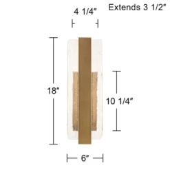 Possini Euro Design Possini Euro Cascadia 18"H Brass Piastra Glass LED Outdoor Wall Light -Possini Euro Design GUEST 016615bb f371 4a21 b34a 4511857ad62c
