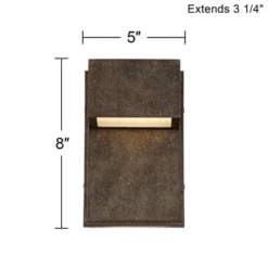 Possini Euro Design Lyons Modern Industrial Outdoor Wall Light Fixtures Set Of 2 Bronze Black Box Frame LED 8" For Post Exterior Barn -Possini Euro Design GUEST 01b725b1 1b12 400b b6db 5f09b1db3580