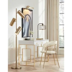 Possini Euro Design Canasta Trac Modern Tree Floor Lamp 67" Tall Satin Brass 3-Light Adjustable Metal Shade For Living Room Reading Bedroom Office -Possini Euro Design GUEST 01cac7ca 2185 4889 a4ea 3c80995a2377