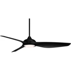 60" Possini Euro Design Dark Vader Modern Indoor Outdoor Ceiling Fan With Dimmable LED Light Remote Control Matte Black Damp Rated For Patio Exterior -Possini Euro Design GUEST 01da313f 53df 4afe 9977 c30328a0cde0