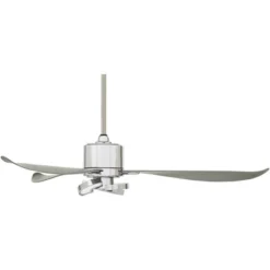 Possini Euro Design 56" Vengeance Modern Indoor Ceiling Fan 3 Blade LED Light Remote Control Chrome Finish Silver Blades Bedroom Living Room Kitchen -Possini Euro Design GUEST 01e41ea6 3ce4 4d7e 809d 8f61bc006557