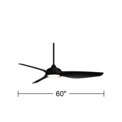 60" Possini Euro Design Dark Vader Modern Indoor Outdoor Ceiling Fan With Dimmable LED Light Remote Control Matte Black Damp Rated For Patio Exterior -Possini Euro Design GUEST 03231b8c 8ab7 4378 bf1b 59910317ca19