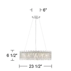 Possini Euro Design Alyssa Chrome Drum Chandelier 23 1/2" Wide Modern Crystal 12-Light LED Fixture For Dining Room Kitchen Island Entryway Bedroom -Possini Euro Design GUEST 039504b2 2ec2 452e bf49 caca589e776f
