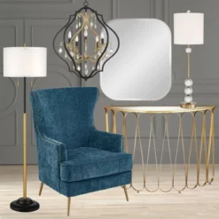 Possini Euro Design Bailey Rounded Corner Rectangular Vanity Wall Mirror Modern Beveled Brushed Gold Frame 27" Wide For Bathroom Bedroom Home Office -Possini Euro Design GUEST 0409c8fd 3036 4697 bba4 1d470cb48e19