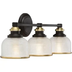 Possini Euro Design Poway Industrial Modern Wall Light Bronze Warm Brass Hardwire 24" 3-Light Fixture Textured Glass Bowl Shade For Bedroom Bathroom 16 Possini Euro Design Poway Industrial Modern Wall Light Bronze Warm Brass Hardwire 24" 3-Light Fixture Textured Glass Bowl Shade For Bedroom Bathroom -Possini Euro Design GUEST 04da2625 fbe2 4ca1 b17d 27fff3ded215