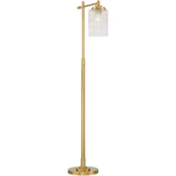 Possini Euro Design Kinsey Modern Downbridge Floor Lamp 67" Tall Warm Brass Metal Stone Pattern Glass Shade For Living Room Reading Bedroom Office -Possini Euro Design GUEST 04fcb54f 8f9c 40c0 befd 7eac12bb7433