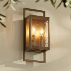 Possini Euro Design Possini Euro Jerry 16" High Aged Brass 2-Light Outdoor Wall Light