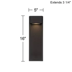 Possini Euro Design Modern Outdoor Wall Light LED Fixture Textured Black 16" Round Crystal Diffuser For Post Exterior House Porch -Possini Euro Design GUEST 0515c801 a727 4df6 b796 1b4768115929