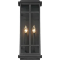Possini Euro Design Modern Industrial Outdoor Wall Light Fixture Cool Black Windowpane Frame 20" For Post Exterior Barn Deck House -Possini Euro Design GUEST 0523b5ee b117 487c afef 31184dbadaf3