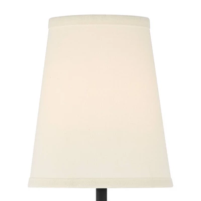 Possini Euro Design Elena Modern Wall Light Sconce Matte Black Metal Hardwire 6" Fixture Cream Linen Shade For Bedroom Reading Living Room House Home 4 Possini Euro Design Elena Modern Wall Light Sconce Matte Black Metal Hardwire 6" Fixture Cream Linen Shade For Bedroom Reading Living Room House Home - Image 2