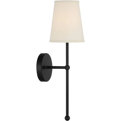 Possini Euro Design Elena Modern Wall Light Sconce Matte Black Metal Hardwire 6" Fixture Cream Linen Shade For Bedroom Reading Living Room House Home 7 Possini Euro Design Elena Modern Wall Light Sconce Matte Black Metal Hardwire 6" Fixture Cream Linen Shade For Bedroom Reading Living Room House Home - Image 5