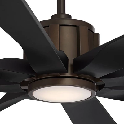 Possini Euro Design 70" Defender Modern Indoor Outdoor Ceiling Fan 8 Blade LED Light Remote Control Oil Rubbed Bronze Black Blades Bedroom Patio 3 Possini Euro Design 70" Defender Modern Indoor Outdoor Ceiling Fan 8 Blade LED Light Remote Control Oil Rubbed Bronze Black Blades Bedroom Patio