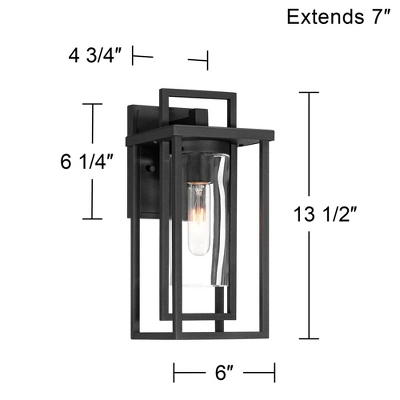 Possini Euro Design Raynor 13 1/2" High Modern Outdoor Wall Barn Light Fixture Mount Porch House Weatherproof Sand Black Aluminum Clear Glass Shade 5 Possini Euro Design Raynor 13 1/2" High Modern Outdoor Wall Barn Light Fixture Mount Porch House Weatherproof Sand Black Aluminum Clear Glass Shade - Image 3