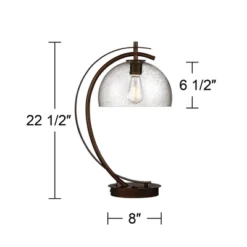 Possini Euro Design Modern Accent Table Lamp With USB Port Filament LED 22.5" High Bronze Metal Glass Dome Shade For Living Room Desk Bedroom -Possini Euro Design GUEST 06ccec55 51fe 446c aefa 1b40fd1551d2
