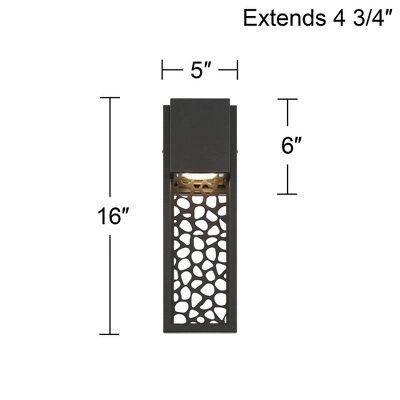 Possini Euro Design Possini Euro Miele 16" High Matte Black Outdoor LED Wall Light 5 Possini Euro Design Possini Euro Miele 16" High Matte Black Outdoor LED Wall Light - Image 3