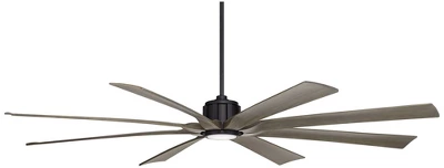 80" Possini Euro Design Defender Modern Indoor Outdoor Ceiling Fan With Dimmable LED Light Remote Matte Black Oak Damp Rated For Patio Exterior House 7 80" Possini Euro Design Defender Modern Indoor Outdoor Ceiling Fan With Dimmable LED Light Remote Matte Black Oak Damp Rated For Patio Exterior House - Image 5