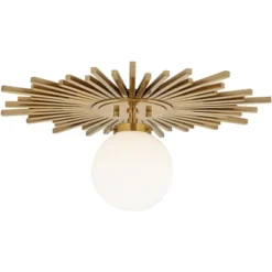 Possini Euro Design Hazel Modern Ceiling Light Semi Flush Mount Fixture 24" Wide Warm Brass White Globe Shade For Bedroom Kitchen Living Room Hallway 12 Possini Euro Design Hazel Modern Ceiling Light Semi Flush Mount Fixture 24" Wide Warm Brass White Globe Shade For Bedroom Kitchen Living Room Hallway -Possini Euro Design GUEST 09f457ea 2d85 4a3f a988 56d08537b4d9