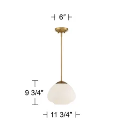 Possini Euro Design Orilla Brass Mini Pendant Light 11 3/4" Wide Mid Century Modern White Opal Glass Shade For Dining Room House Foyer Kitchen Island -Possini Euro Design GUEST 0b036018 f0cd 4ca0 80d3 03090efdf1b6