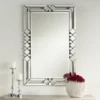 Possini Euro Design Clafia Rectangular Vanity Wall Mirror Modern Beveled Edge Clear Diamond Mirrored Frame 26" Wide For Bathroom Bedroom Living Room -Possini Euro Design GUEST 0b60c2e2 158a 4c2c bf99 89971e9bbb84