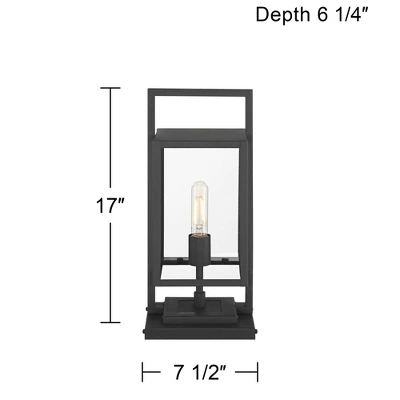 Possini Euro Design Possini Euro Jericho 17" High Textured Black Outdoor Pier Mount Light 5 Possini Euro Design Possini Euro Jericho 17" High Textured Black Outdoor Pier Mount Light - Image 3