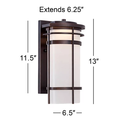 Possini Euro Design Theola Modern Outdoor Wall Light Fixture Bronze LED 12 3/4" Etched Glass Shade For Post Exterior Barn Deck House Porch Yard Patio 9 Possini Euro Design Theola Modern Outdoor Wall Light Fixture Bronze LED 12 3/4" Etched Glass Shade For Post Exterior Barn Deck House Porch Yard Patio - Image 7