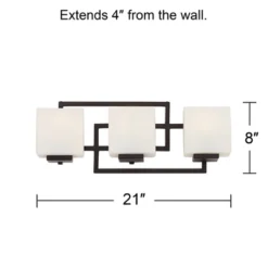 Possini Euro Design Lighting On The Square Modern Wall Light Bronze Hardwire 21" 3-Light Fixture Opal Glass For Bedroom Bathroom Vanity Reading House -Possini Euro Design GUEST 0d3e8e7f 4339 4fd4 9094 333a1b7d186c