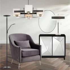 Possini Euro Design Brushed Nickel Pendant Chandelier 28" Wide Modern Dark Mocha Wood Finish Off White Fabric 4-Light Fixture Dining Room -Possini Euro Design GUEST 0e7cb572 deb1 466d a906 b2508124b2c7