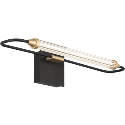 Possini Euro Design Nikola Industrial Wall Light Bar Matte Black Hardwire 23 1/2" LED Fixture Gold Accents For Bathroom Vanity 8 Possini Euro Design Nikola Industrial Wall Light Bar Matte Black Hardwire 23 1/2" LED Fixture Gold Accents For Bathroom Vanity - Image 6
