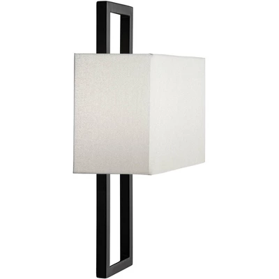 Possini Euro Design Modena Modern Art Deco Wall Light Sconce Black Hardwire 9 1/2" Fixture Silvery Faux Silk Shade For Bedroom Bathroom Vanity Reading 9 Possini Euro Design Modena Modern Art Deco Wall Light Sconce Black Hardwire 9 1/2" Fixture Silvery Faux Silk Shade For Bedroom Bathroom Vanity Reading - Image 7