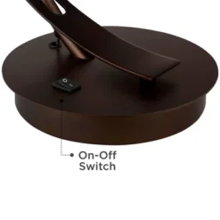 Possini Euro Design Modern Desk Lamps Set Of 2 With USB Port 22 1/2" High Bronze LED Clear Seeded Glass Shade For Bedroom Office -Possini Euro Design GUEST 0ff4c6b4 a5f4 47c0 94cc 5397bebfb4f5