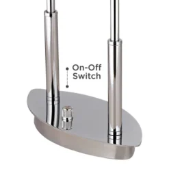 Possini Euro Design Charles Street Modern Desk Lamp 23" High Chrome Satin Nickel Frosted Slump Glass Shade For Bedroom Living Room Bedside Nightstand -Possini Euro Design GUEST 10dff3e6 babf 4595 a29a 0f9e4c77d985