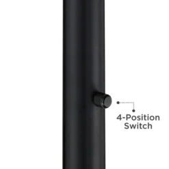 Possini Euro Design Cameron Mid Century Modern 72 1/4" Tall Floor Lamp Warm Gold Matte Black Light Blaster LED Drum Shade For Living Room -Possini Euro Design GUEST 1158857a 5014 42b3 a238 8250ae5c8fa4