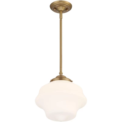 Possini Euro Design Soft Gold Mini Pendant Light 11" Wide Modern Schoolhouse Opal Glass Shade For Dining Living Room House Island 7 Possini Euro Design Soft Gold Mini Pendant Light 11" Wide Modern Schoolhouse Opal Glass Shade For Dining Living Room House Island - Image 5