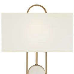 Pacific Coast Lighting Disc Modern 68" Tall Standing Floor Lamp Marble Gold Finish Living Room Bedroom House Reading Office Rectangle White Shade -Possini Euro Design GUEST 12435eba 39bc 4e0a bfd8 92fe337cafe2