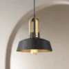 Possini Euro Design Black Warm Brass Mini Pendant Lighting Fixture 12" Wide Farmhouse Rustic For Dining Room House Home Kitchen Island High Ceilings -Possini Euro Design GUEST 13984b07 7026 4a4d a235 77b99cca6d24