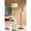 Possini Euro Design Modern Arc Floor Lamp With USB Charging Port 69" Tall Bronze Off-White Drum Shade Adjustable Arm Living Room -Possini Euro Design GUEST 154a4c1b 6bf1 4ebc a2f4 243d472834a5