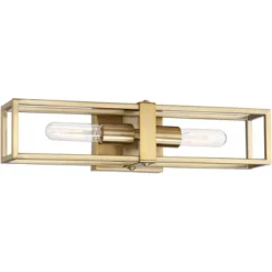 Possini Euro Design Modern Wall Light Sconce Warm Brass Hardwired 18 3/4" High 2-Light Fixture Open Frame Bedroom Bathroom Hallway -Possini Euro Design GUEST 15fefe92 90ab 4cc6 b395 e3587c98d821