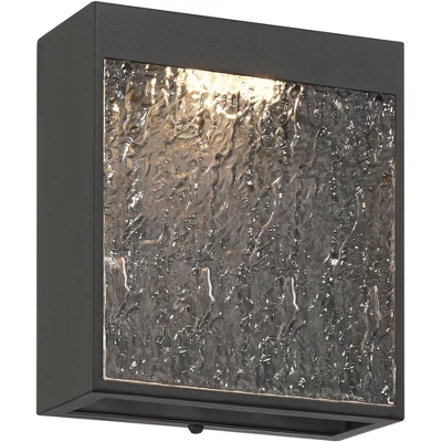 Possini Euro Design Possini Euro Sofia 8 1/2"H Black Glass LED Outdoor Wall Light Set Of 2 6 Possini Euro Design Possini Euro Sofia 8 1/2"H Black Glass LED Outdoor Wall Light Set Of 2 - Image 4