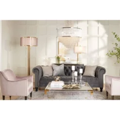 Possini Euro Design Granview Modern Floor Lamp 70 1/2" Tall Brass Metal Sheer Organza Outer Linen Inner Drum Shade For Living Room Bedroom Office Home -Possini Euro Design GUEST 16c49be9 0907 41a6 a993 9c9fa7cec1b3