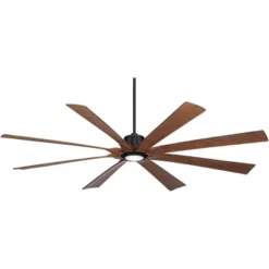 80" Possini Euro Design Defender Modern Indoor Outdoor Ceiling Fan With Dimmable LED Light Remote Matte Black Koa Damp Rated For Patio Exterior House -Possini Euro Design GUEST 1745156f 1d93 4d7a 8cb1 d4b39ff30376