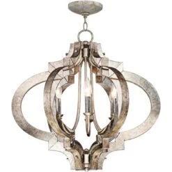 Possini Euro Design Ornament Aged Silver Gold Bronze Chandelier 23 1/4" Wide Industrial 6-Light Fixture For Dining Room Foyer Kitchen Island Entryway -Possini Euro Design GUEST 1810b162 e47a 4e97 a951 6c12946bb65e