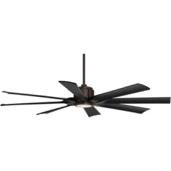 Possini Euro Design 60" Defender Modern Indoor Outdoor Ceiling Fan 8 Blade LED Light Remote Control Oil Rubbed Bronze Finish Black Bedroom Patio -Possini Euro Design GUEST 18abe8ef 5607 4ea7 9b9a 282059a75f6f