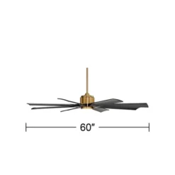 60" Possini Euro Design Defender Modern Indoor Outdoor Ceiling Fan With Dimmable LED Light Remote Soft Brass Matte Black Damp Rated For Patio Exterior 13 60" Possini Euro Design Defender Modern Indoor Outdoor Ceiling Fan With Dimmable LED Light Remote Soft Brass Matte Black Damp Rated For Patio Exterior -Possini Euro Design GUEST 19da57ce 3dfc 4859 a46e 3d0450c695e9