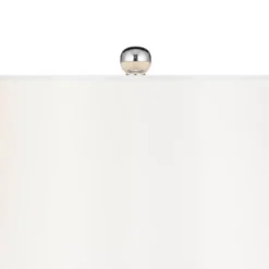 Possini Euro Design Pablo Modern Table Lamp With Square Riser 28 1/2" Tall Multi Blue Art Glass White Drum Shade For Bedroom Living Room Bedside Kids