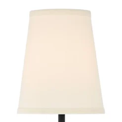 Possini Euro Design Elena Modern Wall Light Sconces Set Of 2 Matte Black Metal Hardwire 6" Fixture Cream Linen Shade For Bedroom Living Room Hallway -Possini Euro Design GUEST 1ade58cb 403f 4dee aa5b cf4e6ccfc531