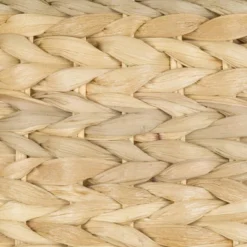 Possini Euro Design Modern Swing Arm Wall Lamps Set Of 2 Brushed Nickel Plug-In Light Fixture Woven Seagrass Shade Bedroom Bedside