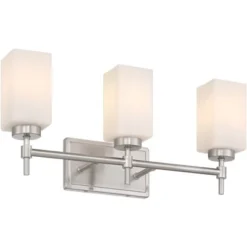 Possini Euro Design Possini Euro Salo 20 3/4" Wide Brushed Nickel 3-Light Bath Light -Possini Euro Design GUEST 1c223de4 87f0 44f6 b6db d6364af0f086