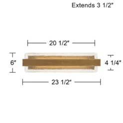 Possini Euro Design Possini Euro Cascadia 23 1/2" Wide Brass And Glass LED Bath Light -Possini Euro Design GUEST 1c7b8f43 6c49 4ec2 ac46 a0403b6370bd